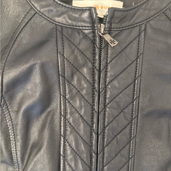 Women's Tory Burch Daphne Black  Leather Jacket EUC - Picture 7 of 7